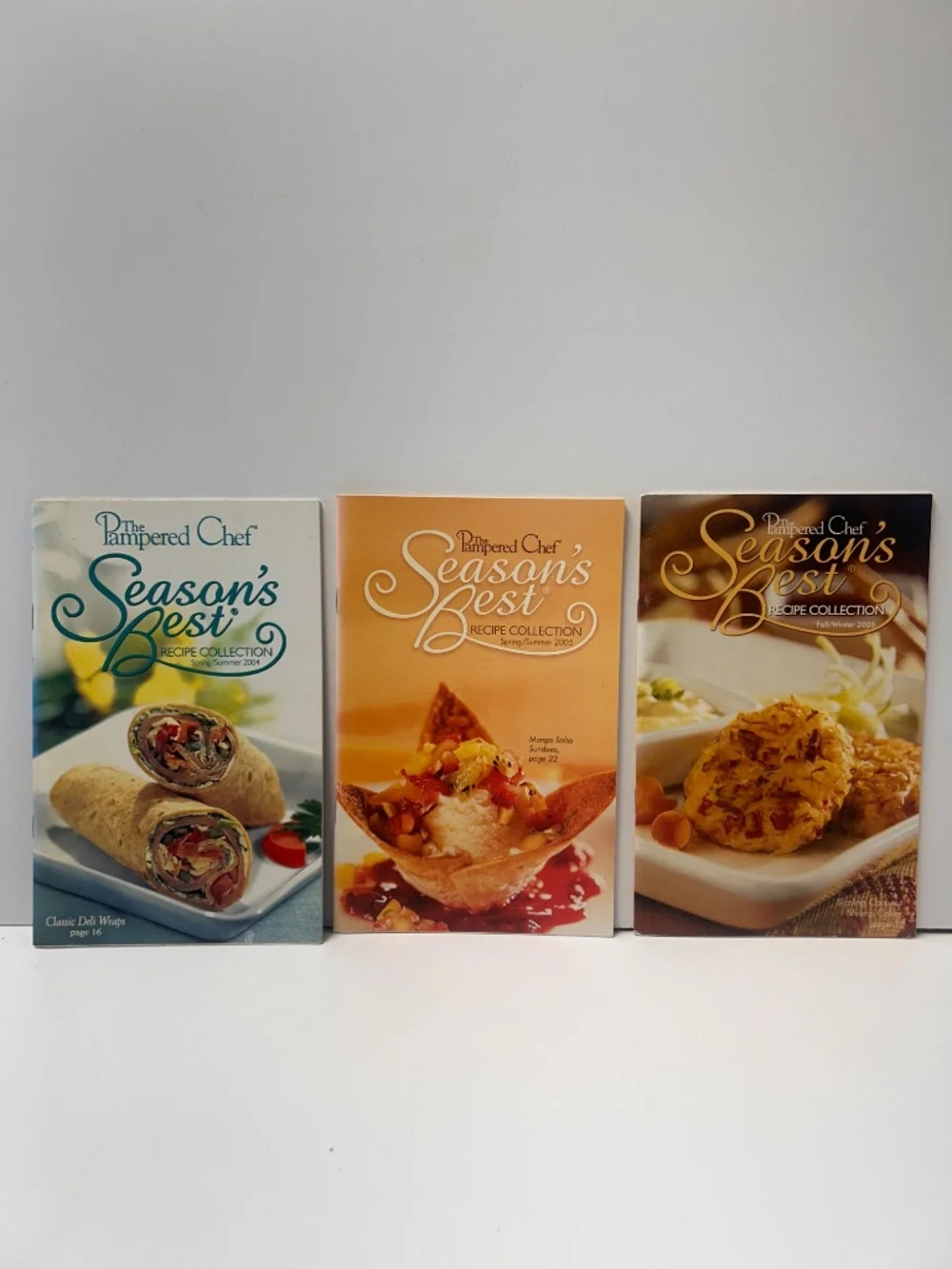 Pampered Chef Season's Best Recipe Collection Lot 16 Booklets Sleeve Box & More